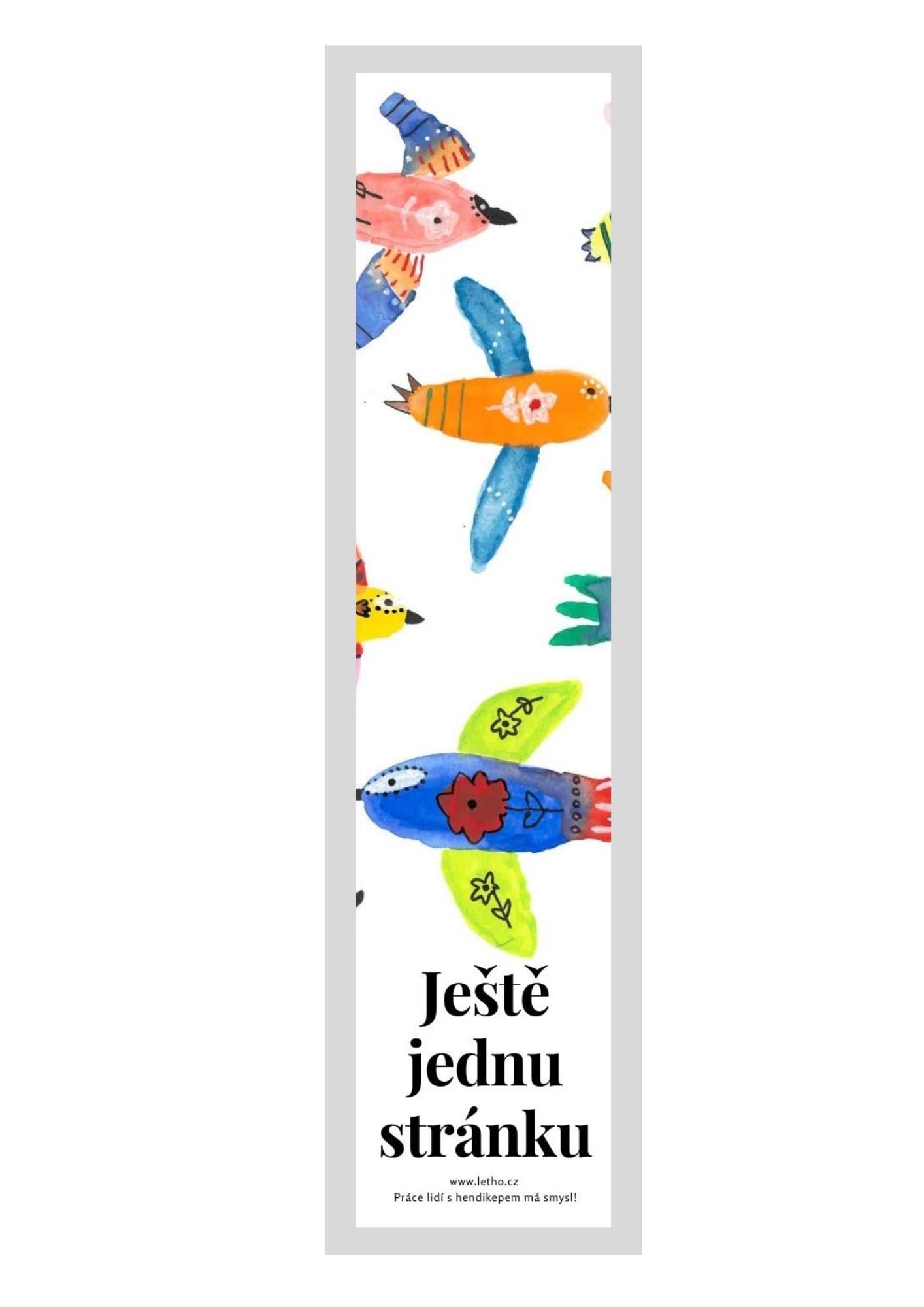 Papírová záložka se vzorem ptáčků