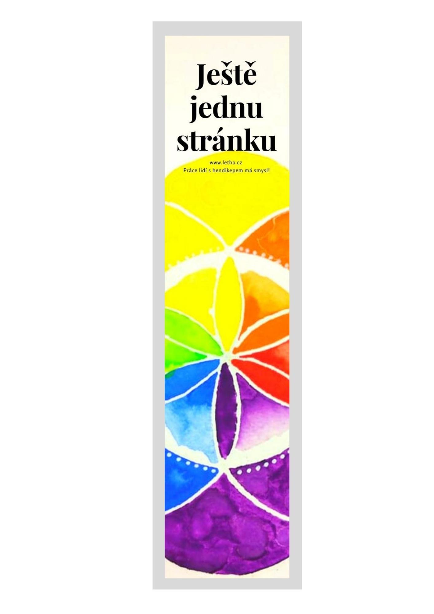 Papírová záložka s barevnou grafikou