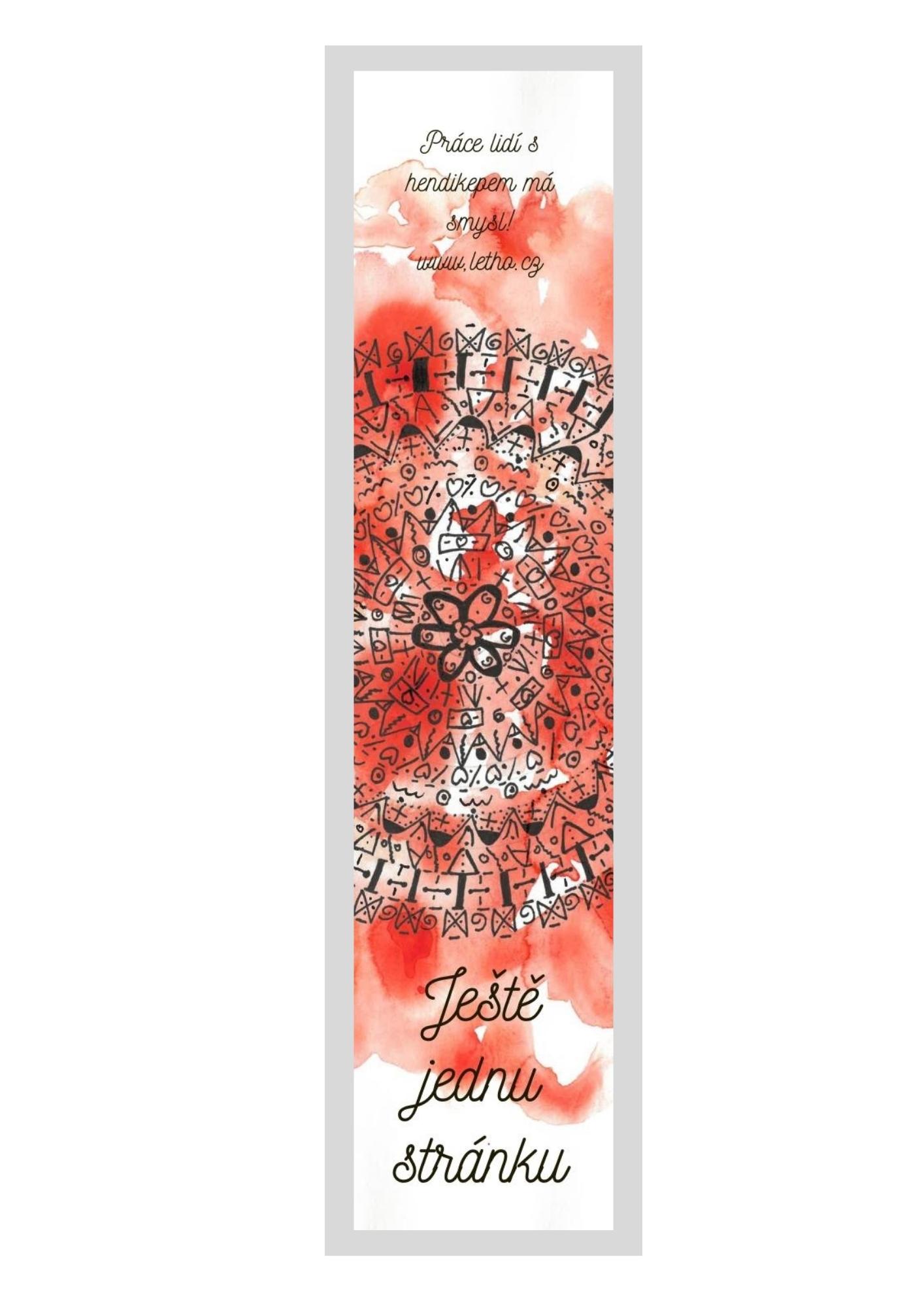 Papírová záložka mandala červená