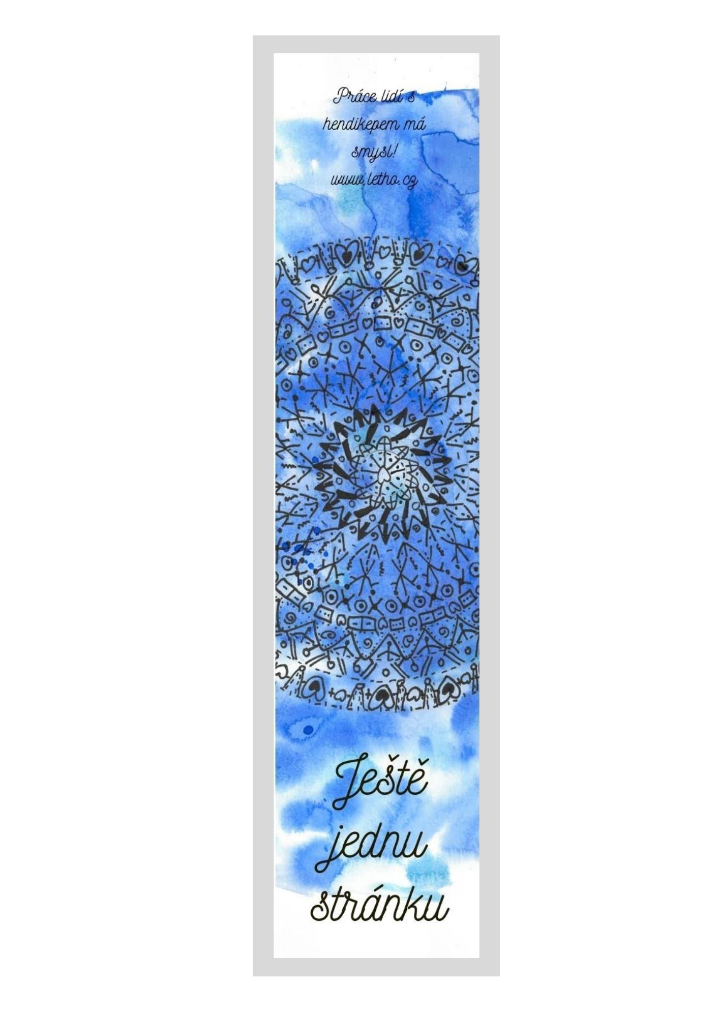 Papírová záložka mandala modrá