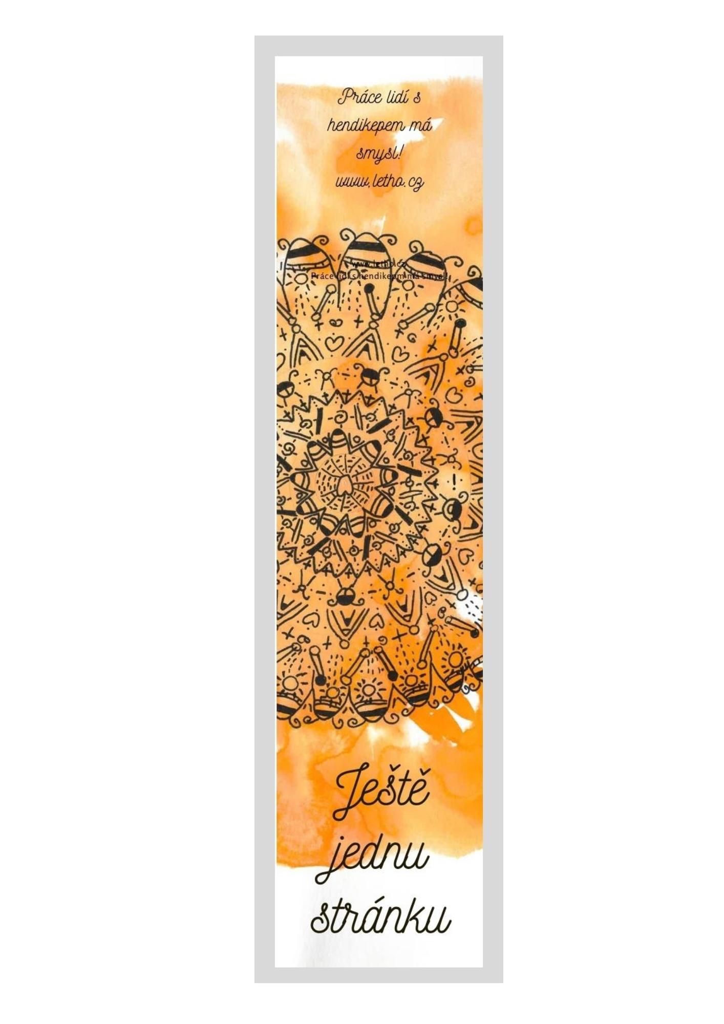 Papírová záložka mandala oranžová